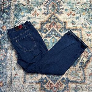 Vintage Y2K Ecko Unltd Darkwash Baggy Blue Jeans Size 39